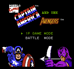 Captain America and The Avengers title screenshot